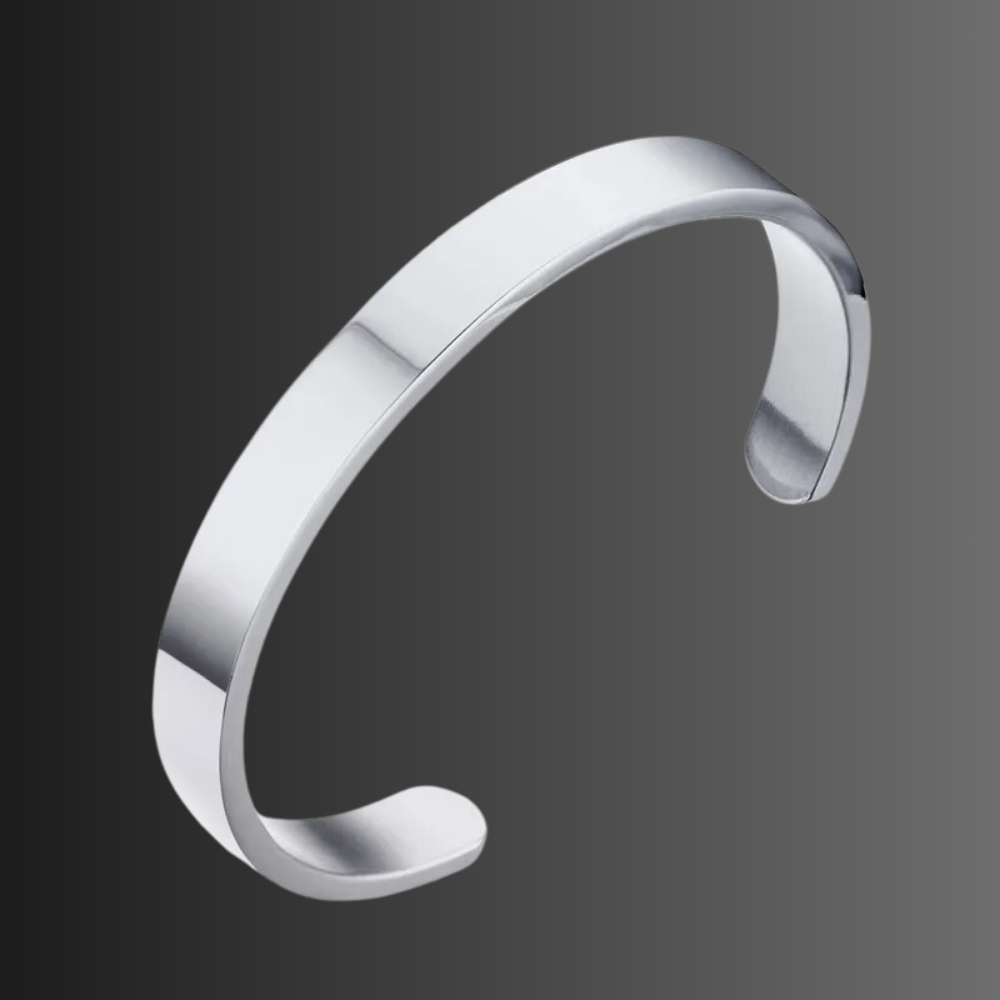 Bracelet Jonc Homme | Argenté en Acier Inoxydable