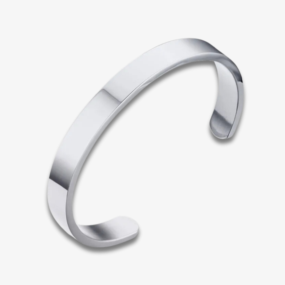 Bracelet Jonc Homme | Argenté en Acier Inoxydable