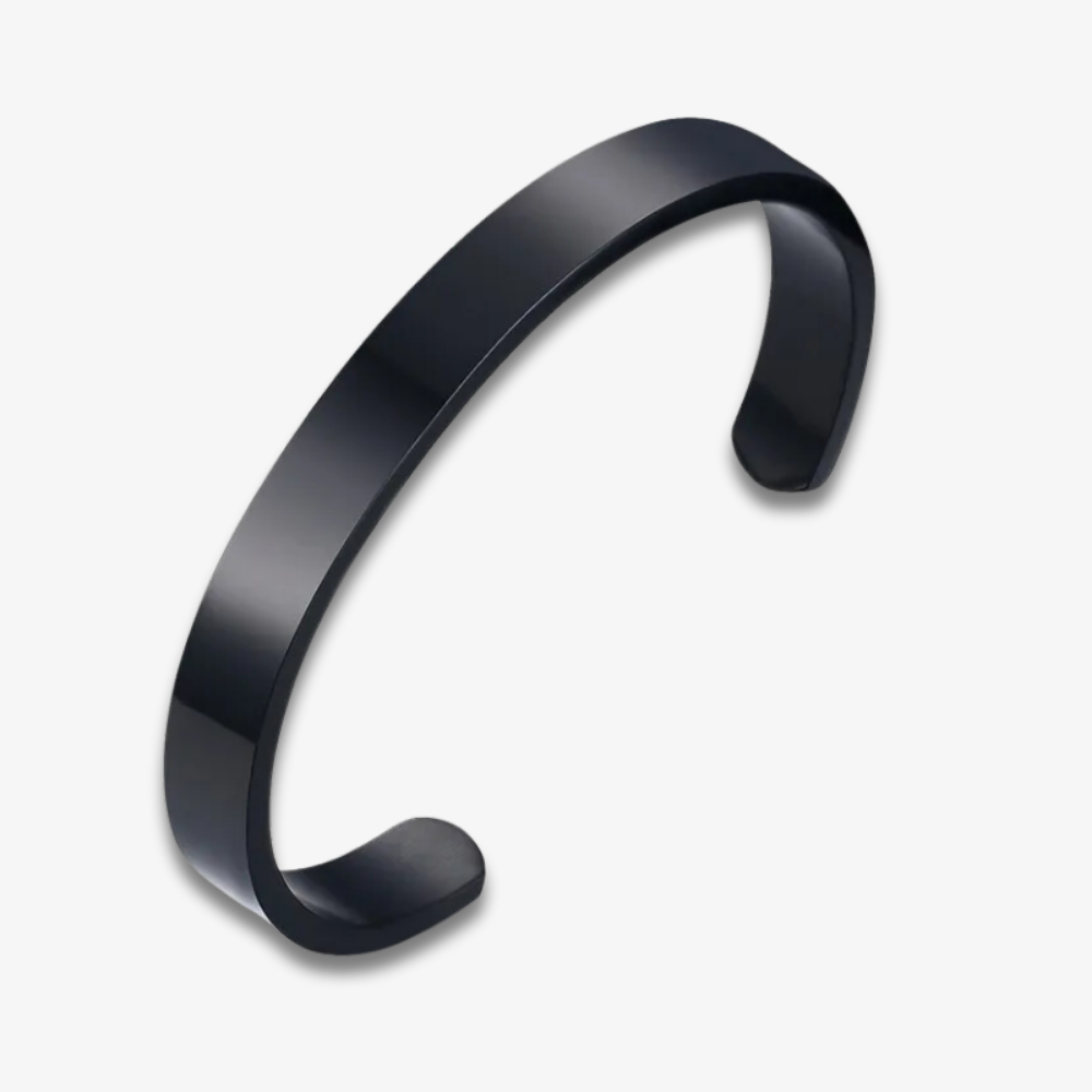 Bracelet Jonc homme | Noir en Acier Inoxydable | Élégance et Modernité