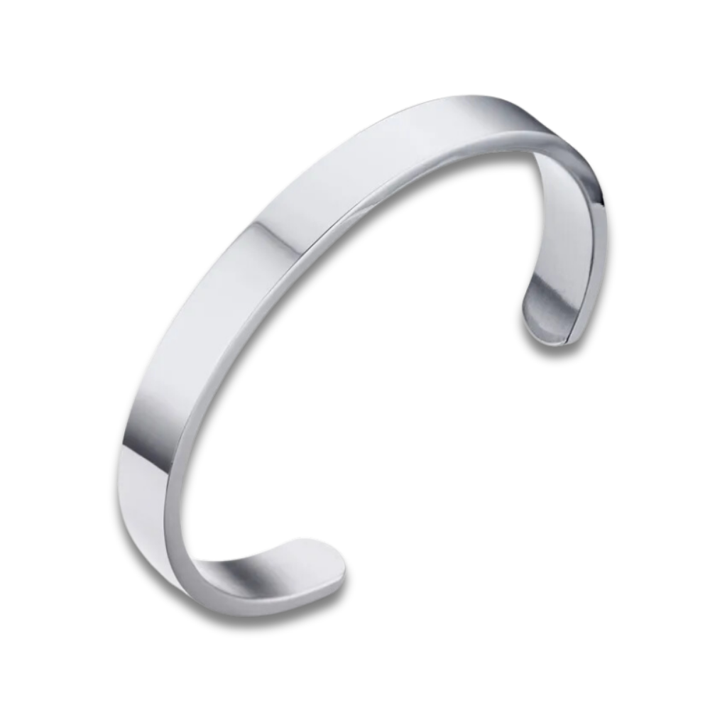 Bracelet Jonc Homme | Argenté en Acier Inoxydable