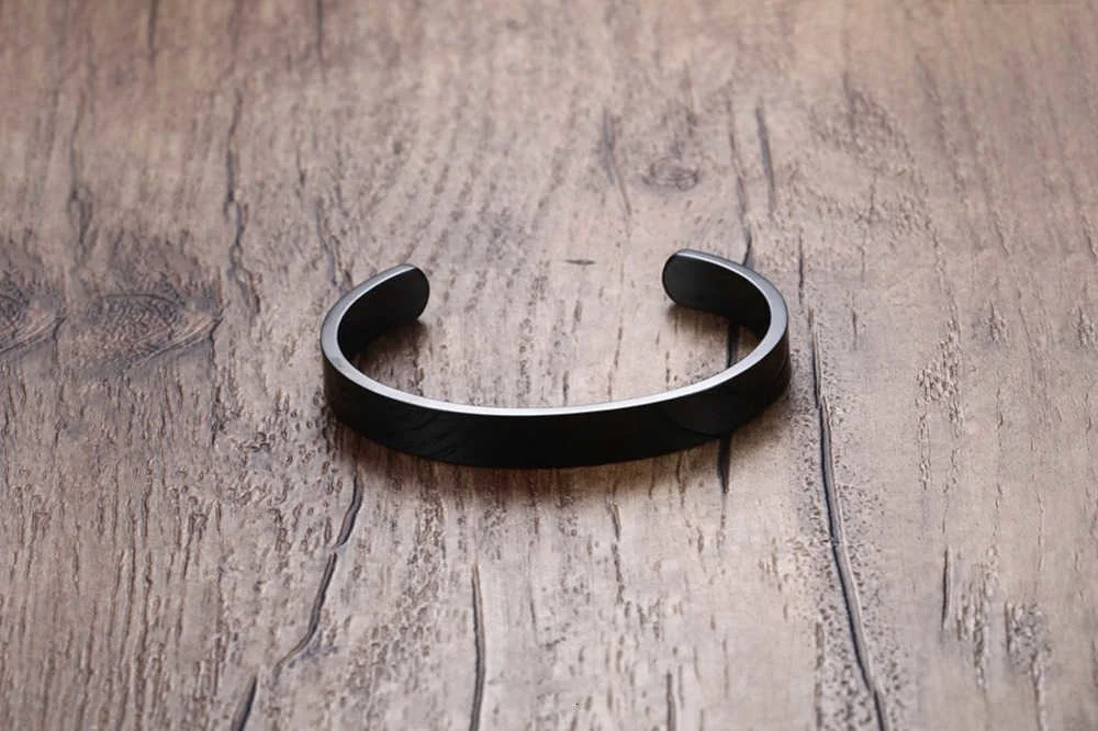 Bracelet Jonc homme | Noir en Acier Inoxydable | Élégance et Modernité