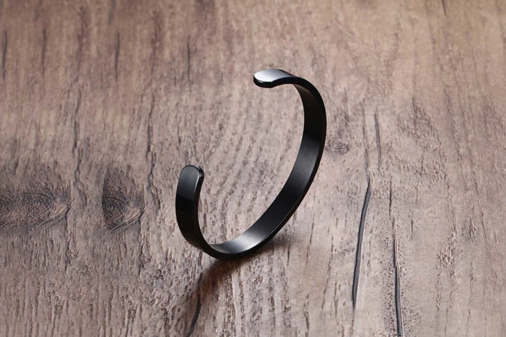 Bracelet Jonc homme | Noir en Acier Inoxydable | Élégance et Modernité