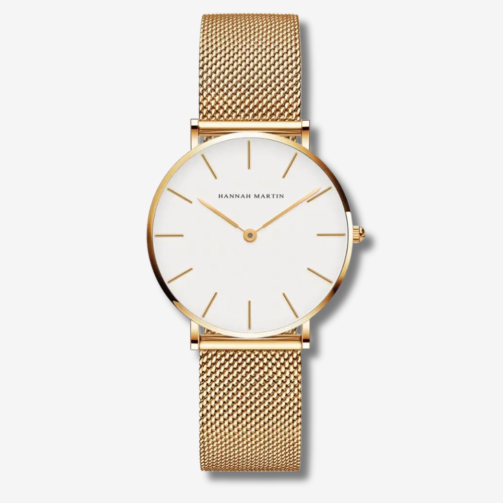 Montre Élégance HANNAH MARTIN pour Femme – Acier Inoxydable Classique & Quartz Japonais