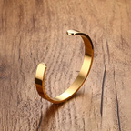 Bracelet Jonc Homme | Doré en Acier Inoxydable | Luxe et Élégance