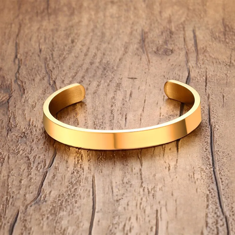 Bracelet Jonc Homme | Doré en Acier Inoxydable | Luxe et Élégance